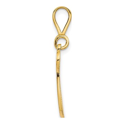 10K Yellow Gold Filigree Initial W Pendant – view 3