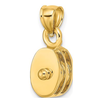 10K Yellow Gold 3D Moveable Pulley Charm – view 6