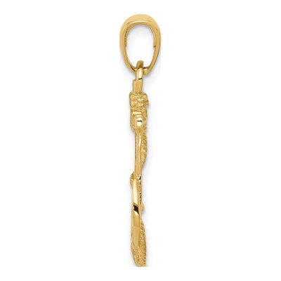 10K Yellow Gold Anchor Pendant – view 3