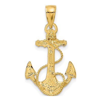 10K Yellow Gold Anchor Pendant – view 4