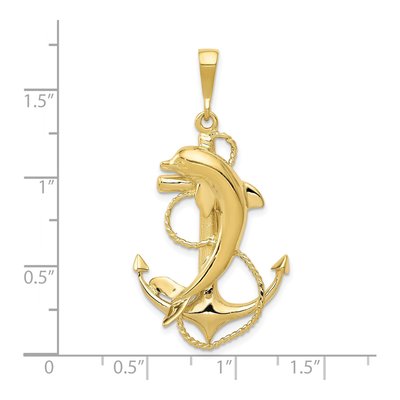10K Yellow Gold Anchor Pendant – view 4