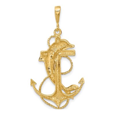 10K Yellow Gold Anchor Pendant – view 5