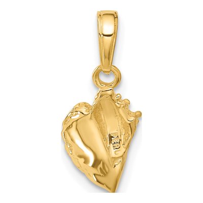 10K Yellow Gold Conch Shell Pendant – view 5