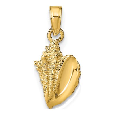 10K Yellow Gold Conch Shell Pendant