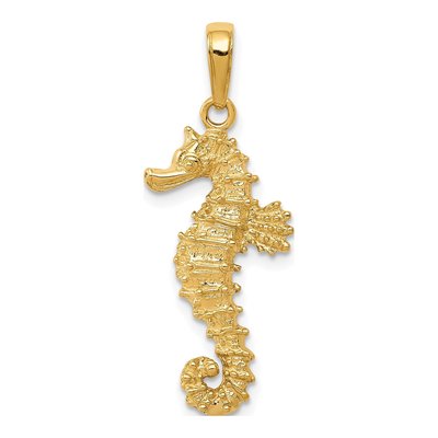 10K Yellow Gold Seahorse Pendant