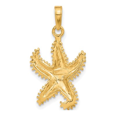 10K Yellow Gold Open-Backed Starfish Pendant – view 4