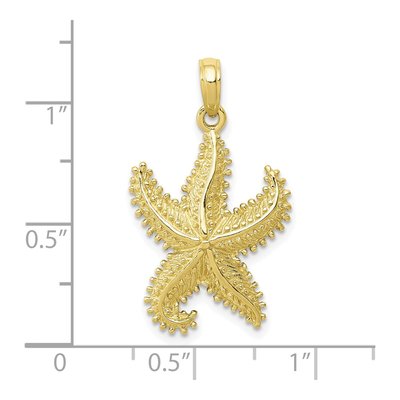 10K Yellow Gold Open-Backed Starfish Pendant – view 5
