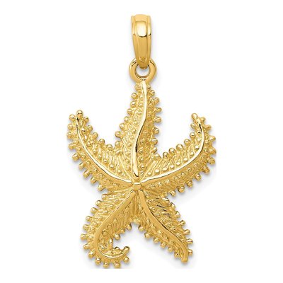 10K Yellow Gold Open-Backed Starfish Pendant