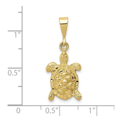 10K Yellow Gold Sea Turtle Pendant – view 4