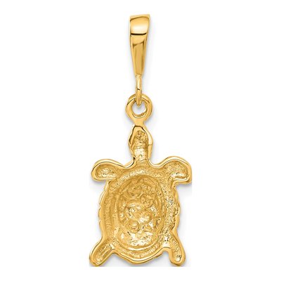 10K Yellow Gold Sea Turtle Pendant – view 5