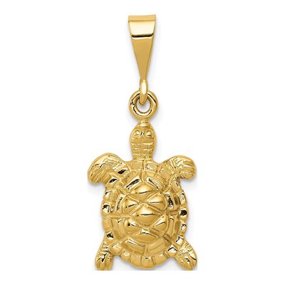 10K Yellow Gold Sea Turtle Pendant