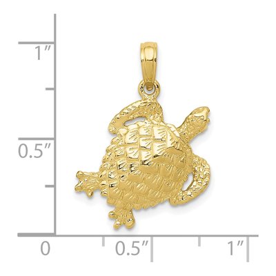 10K Yellow Gold Turtle Pendant – view 5
