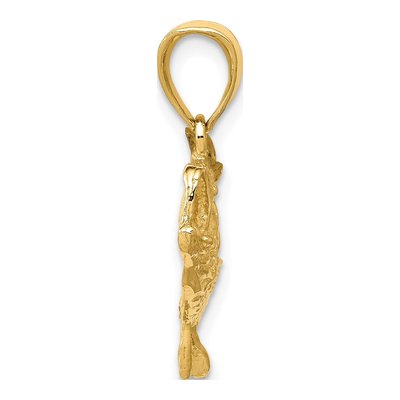 10K Yellow Gold Bass Fish Pendant – view 3