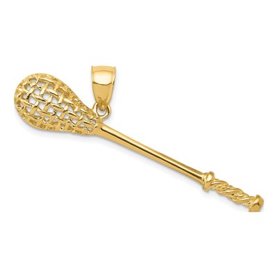 10K Yellow Gold Lacrosse Stick Pendant