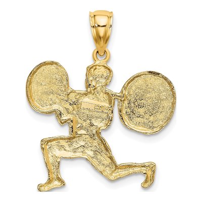 10K Yellow Gold Weightlifter Pendant – view 5
