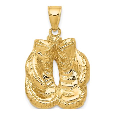 10K Yellow Gold Boxing Gloves Pendant