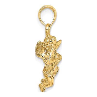10K Yellow Gold Cupid Bow Arrow Pendant – view 3