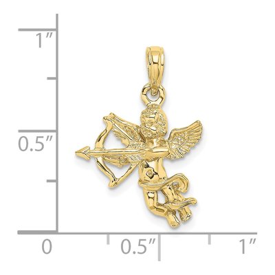10K Yellow Gold Cupid Bow Arrow Pendant – view 4