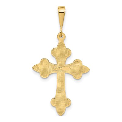 10K Yellow Gold Fleur de Lis Cross Pendant – view 5