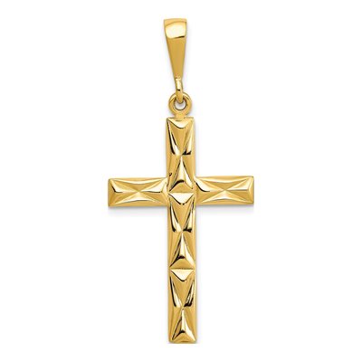 10K Yellow Gold Reversible Latin Cross Pendant – view 4