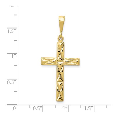 10K Yellow Gold Reversible Latin Cross Pendant – view 5