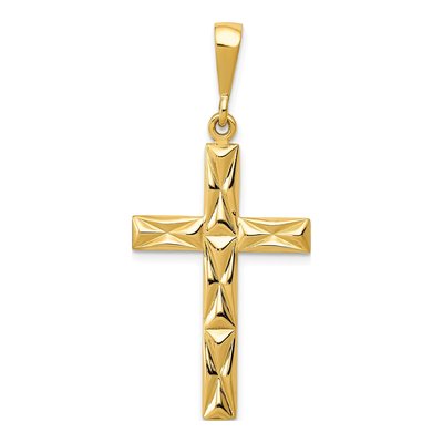 10K Yellow Gold Reversible Latin Cross Pendant
