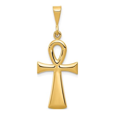 10K Yellow Gold Egyptian Ankh Cross Pendant