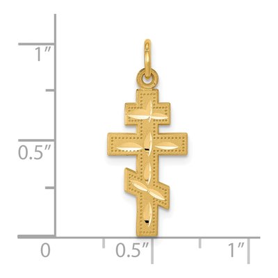 10K Yellow Gold Eastern Orthodox Cross Pendant – view 4