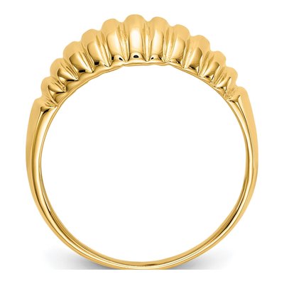 10K Yellow Gold High Ribbed Dome Ring – view 3