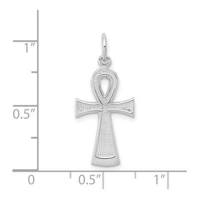 10K White Gold Solid Ankh Cross Pendant – view 3