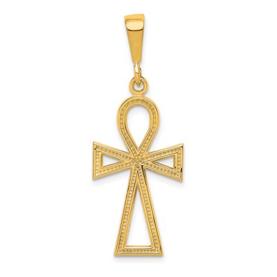 10K Yellow Gold Ankh Cross Pendant
