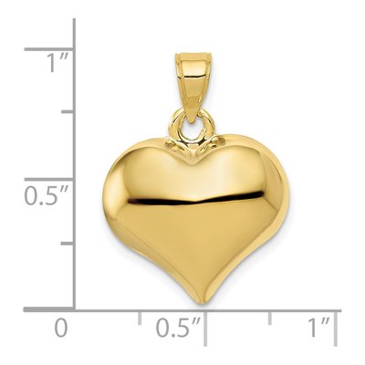 10K Yellow Gold Puffed Heart Pendant – view 4