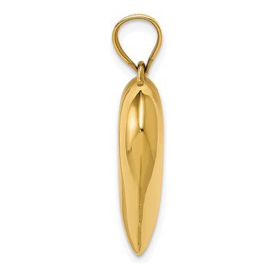 10K Yellow Gold 3-D Puffed Heart Pendant – view 3