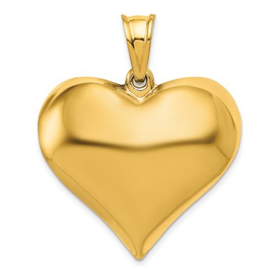 10K Yellow Gold Puffed Heart Pendant