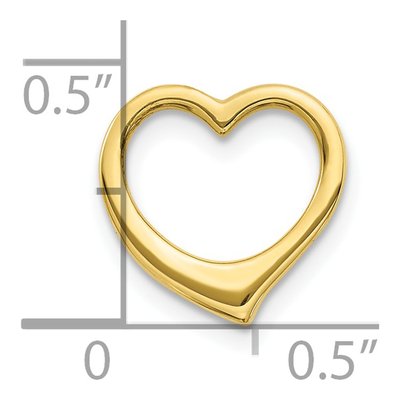10K Yellow Gold Floating Heart Slide Pendant – view 4