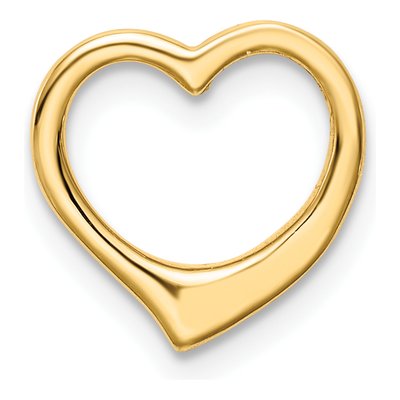 10K Yellow Gold Floating Heart Slide Pendant – view 5