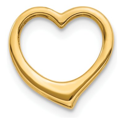 10K Yellow Gold Floating Heart Slide Pendant