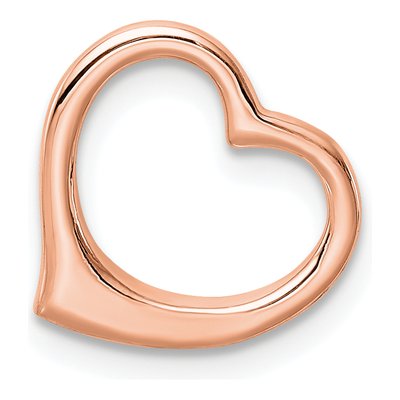 10K Rose Gold Floating Heart Slide Pendant – view 5