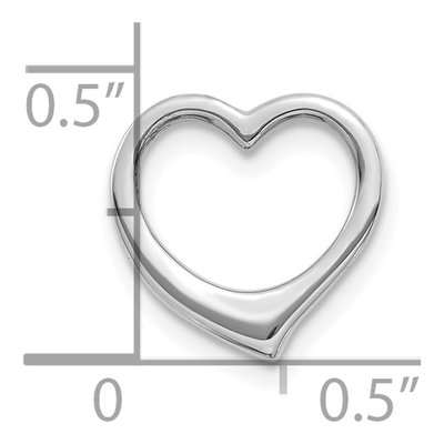 10K White Gold Floating Heart Slide Pendant – view 4