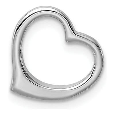 10K White Gold Floating Heart Slide Pendant – view 5