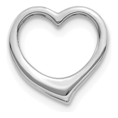 10K White Gold Floating Heart Slide Pendant