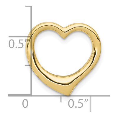 10K Yellow Gold Large Floating Heart Slide Pendant – view 5