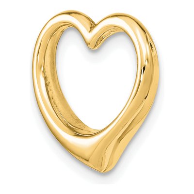 10K Yellow Gold Large Floating Heart Slide Pendant – view 6