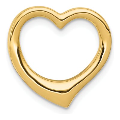 10K Yellow Gold Large Floating Heart Slide Pendant