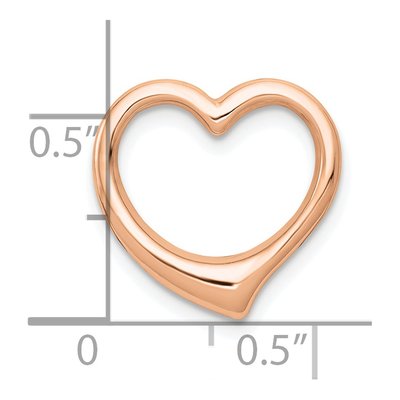 10K Rose Gold Large Floating Heart Chain Slide – view 4