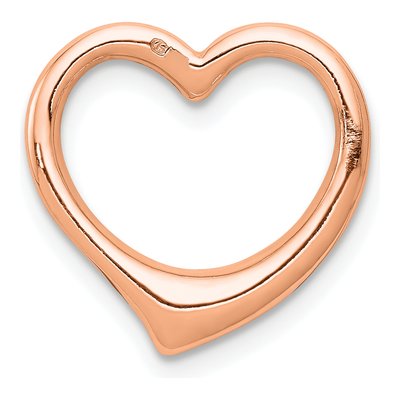 10K Rose Gold Large Floating Heart Chain Slide – view 5