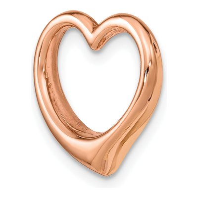 10K Rose Gold Large Floating Heart Chain Slide – view 6