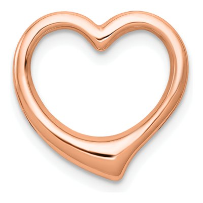 10K Rose Gold Large Floating Heart Slide Pendant