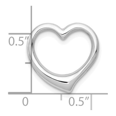 10K White Gold Floating Heart Slide Pendant – view 4