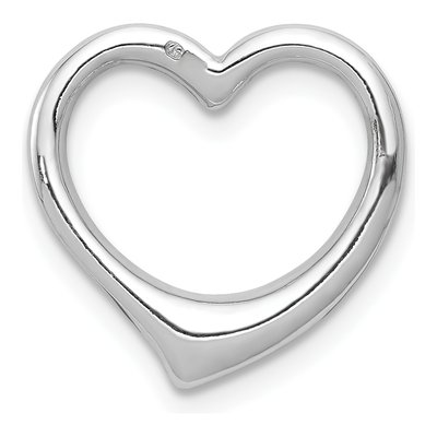 10K White Gold Floating Heart Slide Pendant – view 5